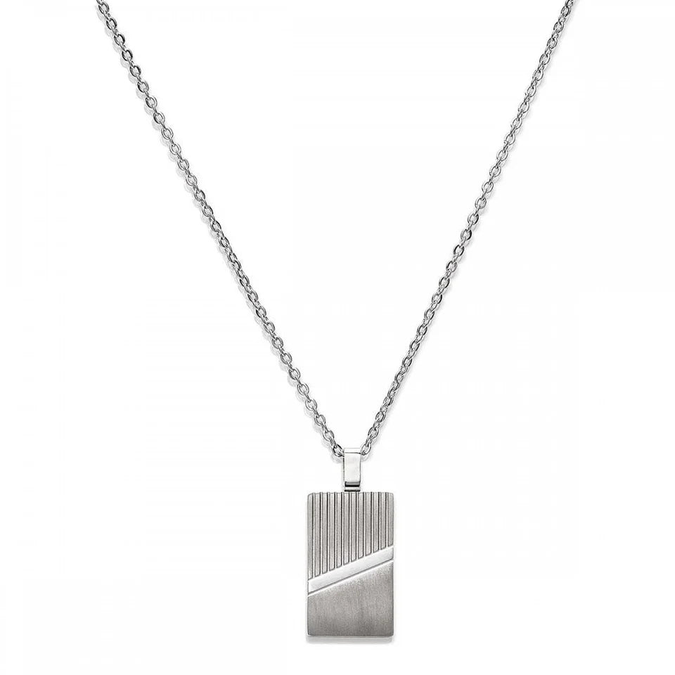 Unique & Co Matt and Polished Stainless Steel  Pendant 50cm