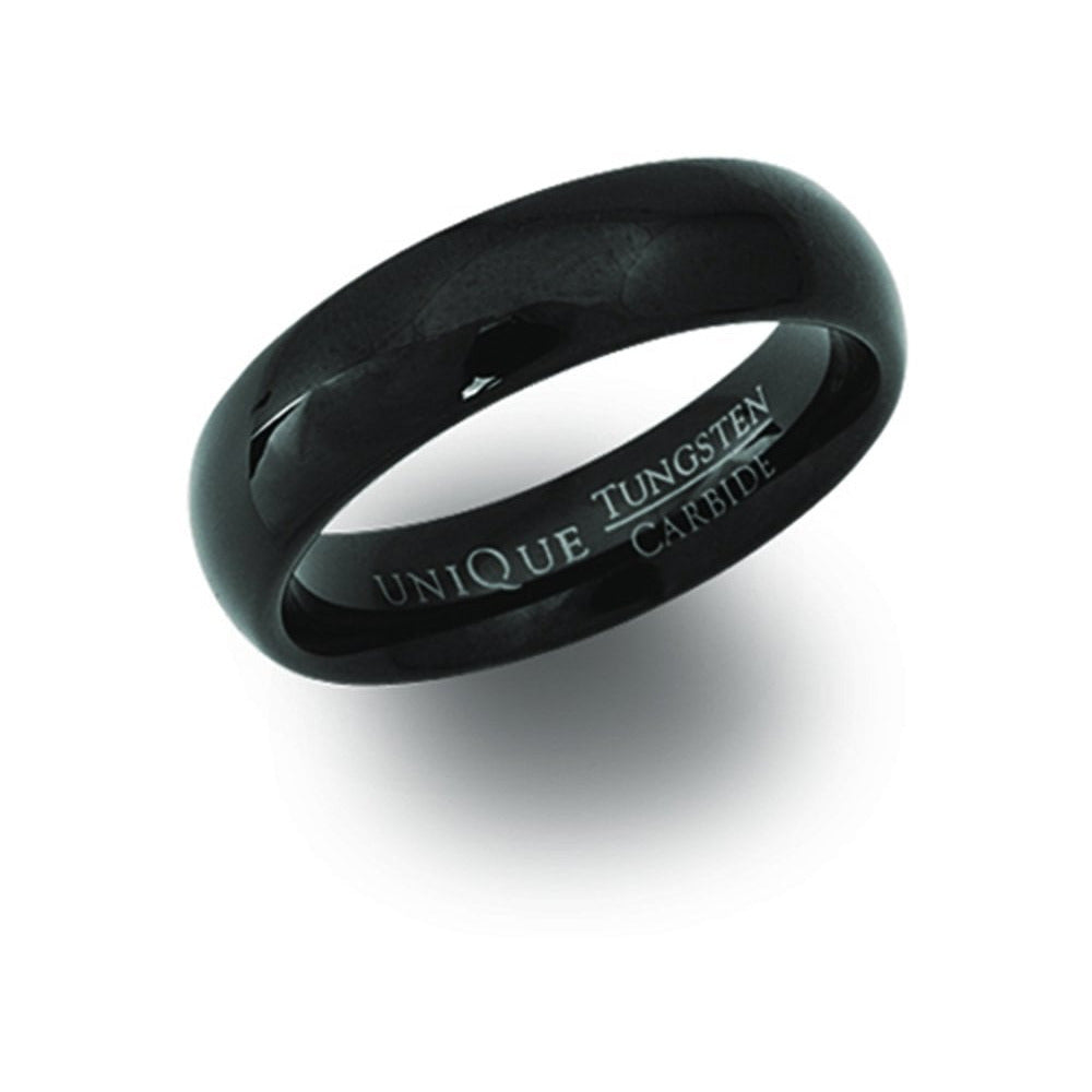 Unique & Co Tungsten 6mm Court Ring Black IP Finish