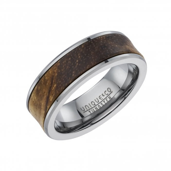 Unique & Co Tungsten 7mm Wood Inlay Ring