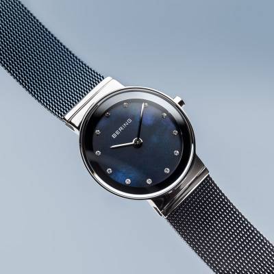 Bering Quartz Blue and Stainless Steel Bracelet Watch