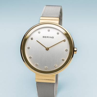 Bering Quartz Gold Plated and Stainless Steel Bracelet Watch