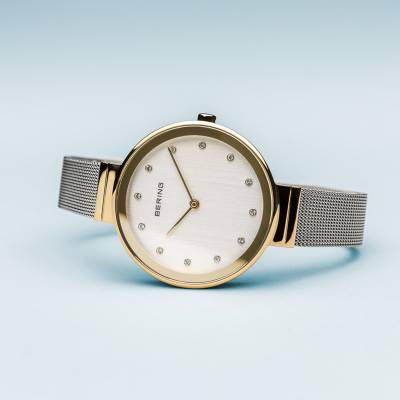 Bering Quartz Gold Plated and Stainless Steel Bracelet Watch