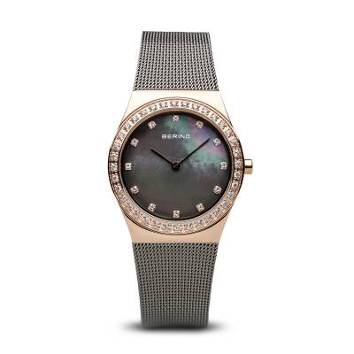 Bering Stainless Steel and Rose Gold Plated Quartz Bracelet Watch