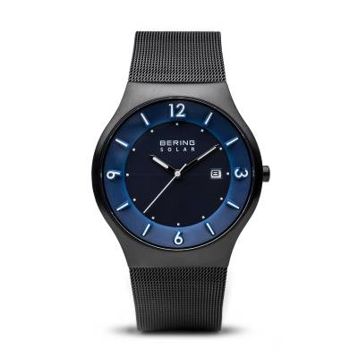 Bering Brushed Black Solar Bracelet Watch