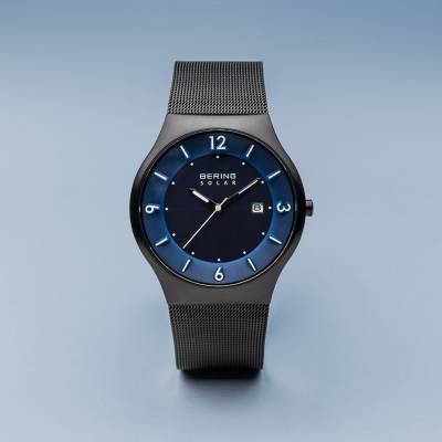 Bering Brushed Black Solar Bracelet Watch