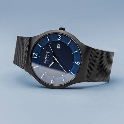 Bering Brushed Black Solar Bracelet Watch