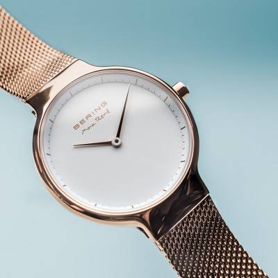 Bering Max Rene Quartz Rose Gold Plated Bracelet Watch
