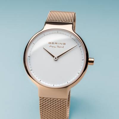 Bering Max Rene Quartz Rose Gold Plated Bracelet Watch