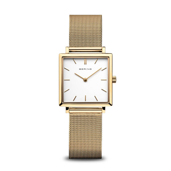 Bering Ladies Square Gold Plated Watch