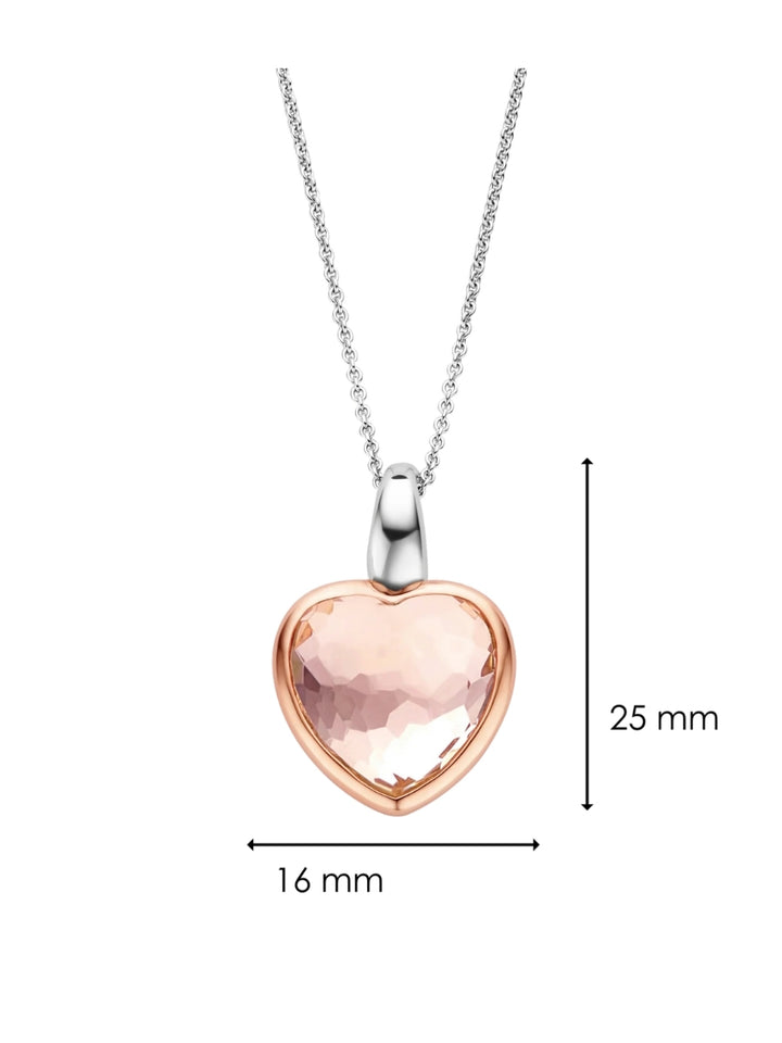 Ti Sento Rose coloured Stone Pendant