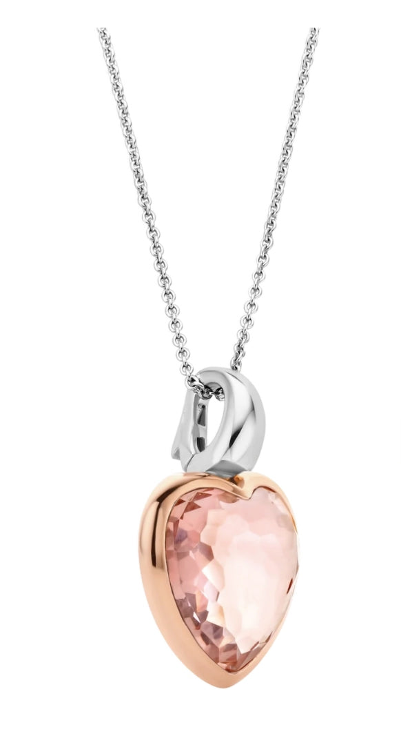 Ti Sento Rose coloured Stone Pendant