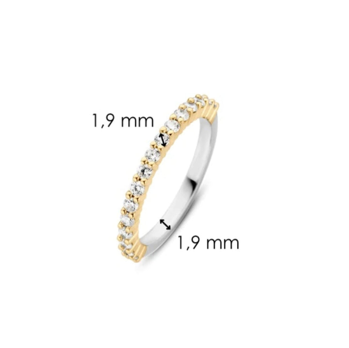 Ti Sento Gold Plated CZ Half Eternity Ring