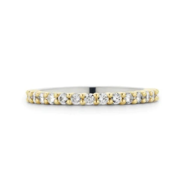 Ti Sento Gold Plated CZ Half Eternity Ring