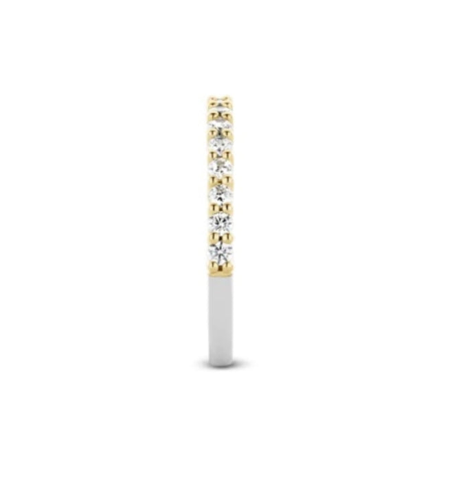 Ti Sento Gold Plated CZ Half Eternity Ring