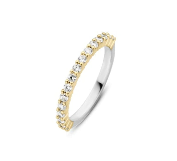 Ti Sento Gold Plated CZ Half Eternity Ring