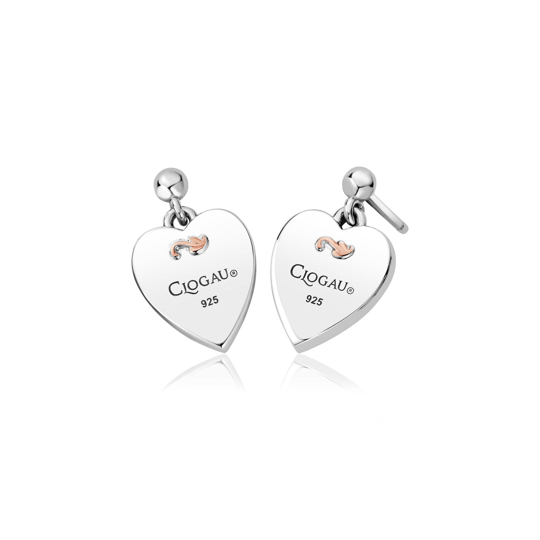 Clogau Silver Tree of Life Insignia Heart Stud Earrings