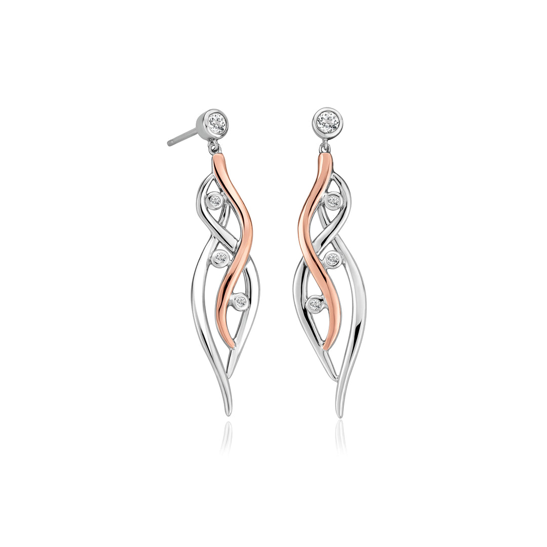 Clogau Silver Swallow Falls Drop Earrings