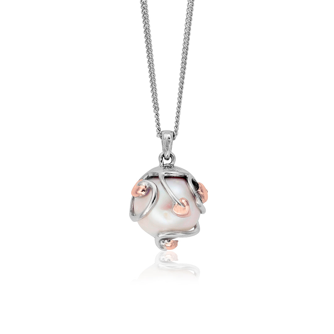 Clogau Silver Tree of Life Caged Pearl Pendant
