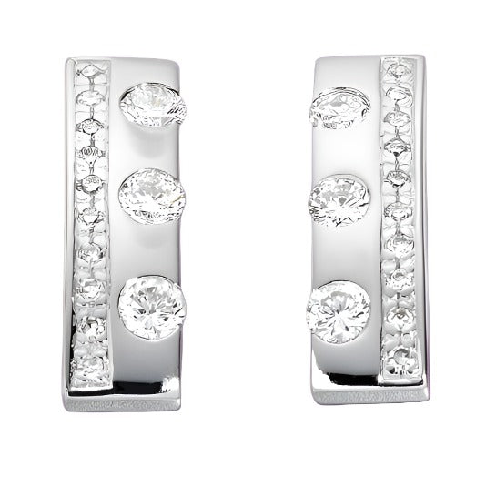 18ct White Gold Diamond Earrings