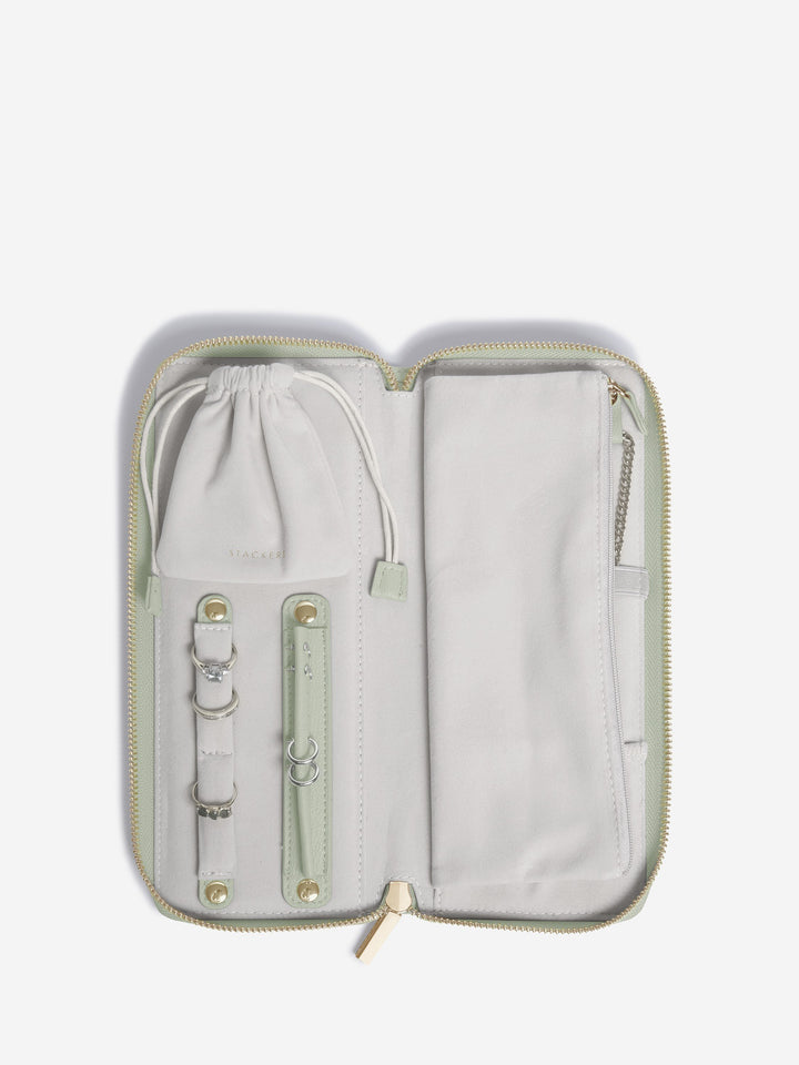 Stackers Sage Green Jewellery Travel Roll