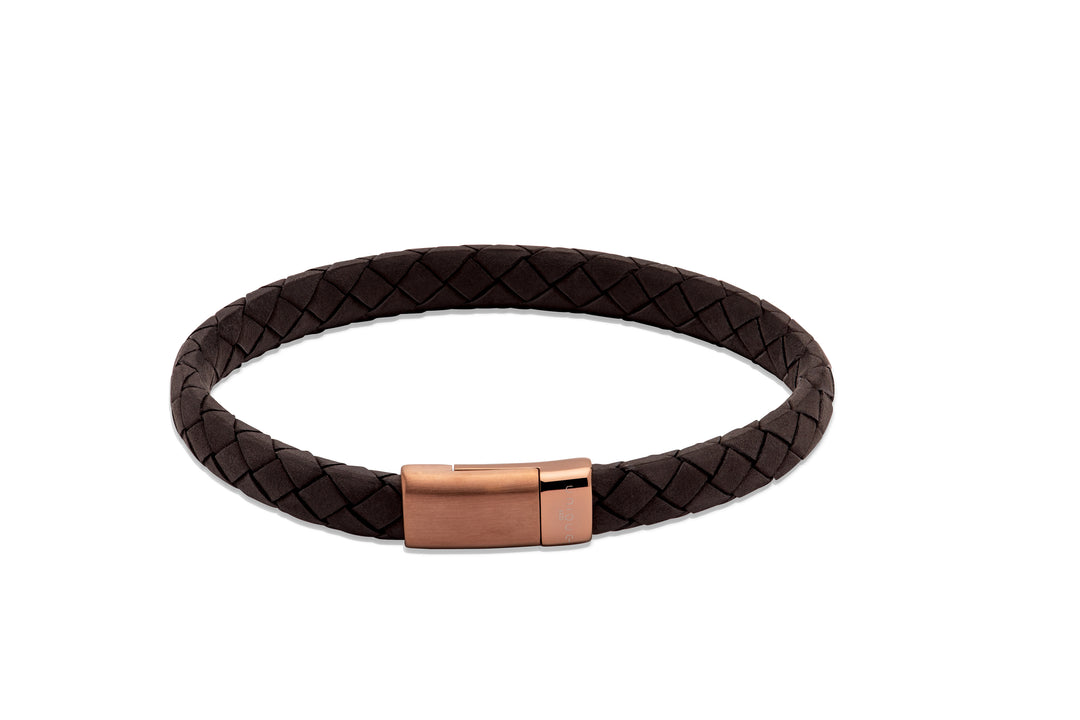 Black Leather Bracelet 21cm