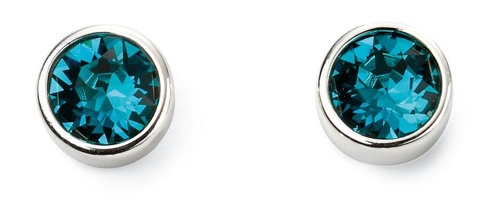 Silver December Birthstone Stud Earrings