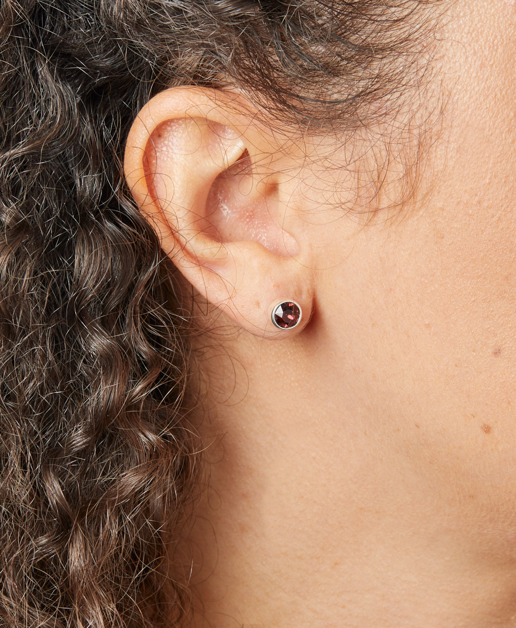 Silver January Birthstone Stud Earrings