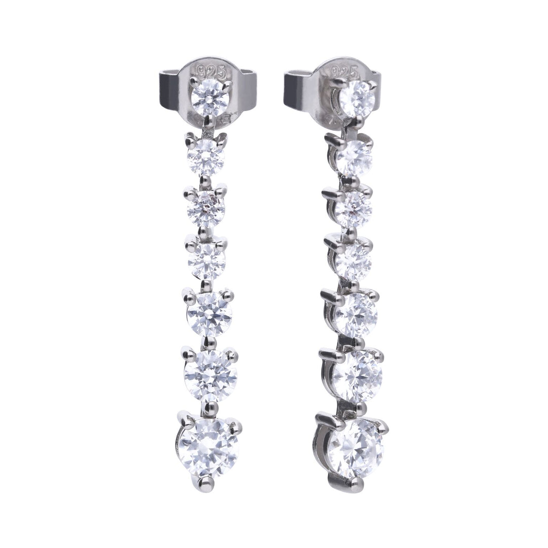 Diamonfire Sterling Silver CZ Drop Earrings