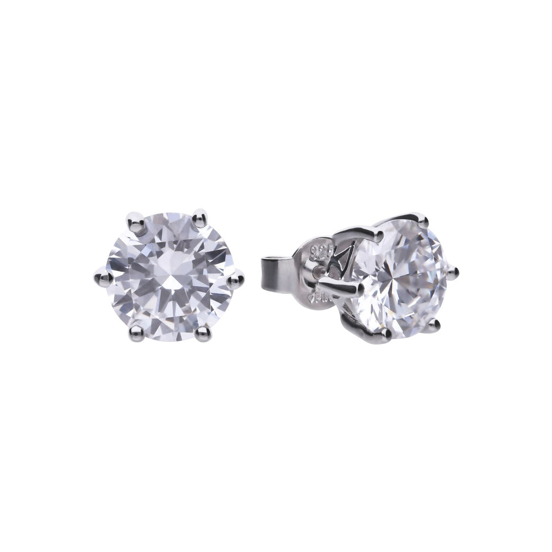 Diamonfire Sterling Silver 4ct CZ Stud Earrings