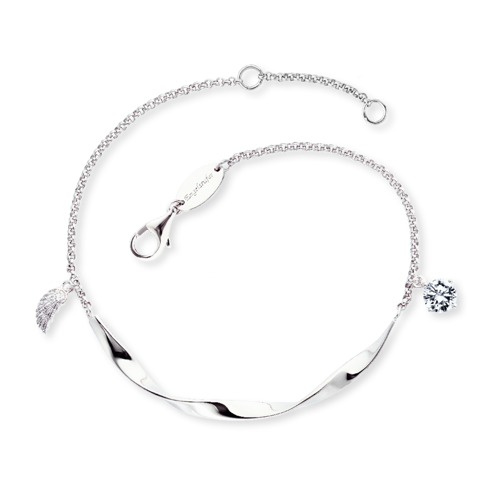 Silver Twist Wing Bracelet