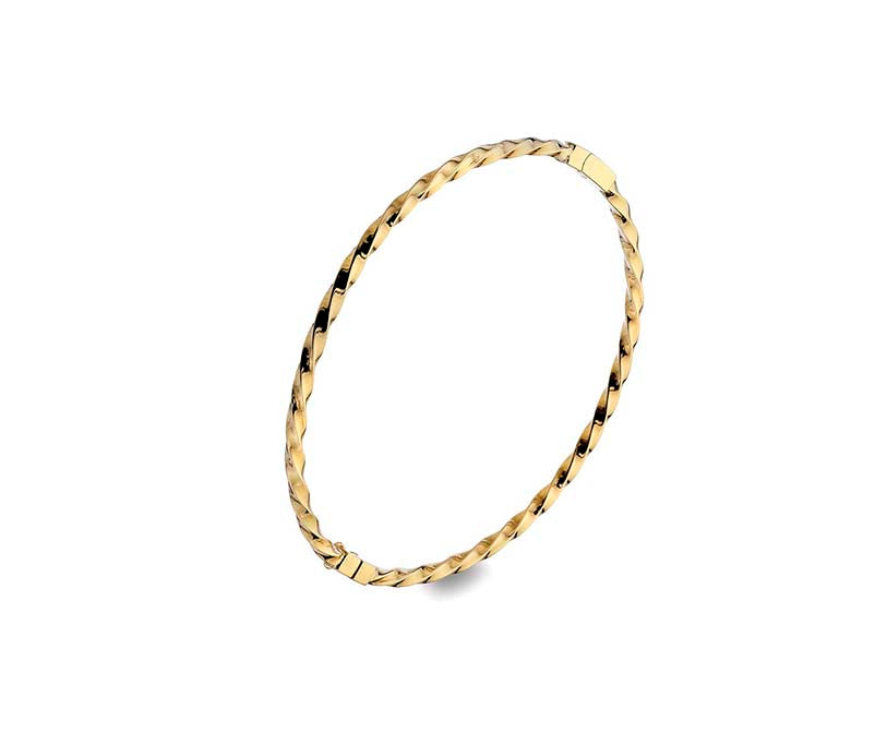 9ct Yellow Gold Solid Twisted Bangle
