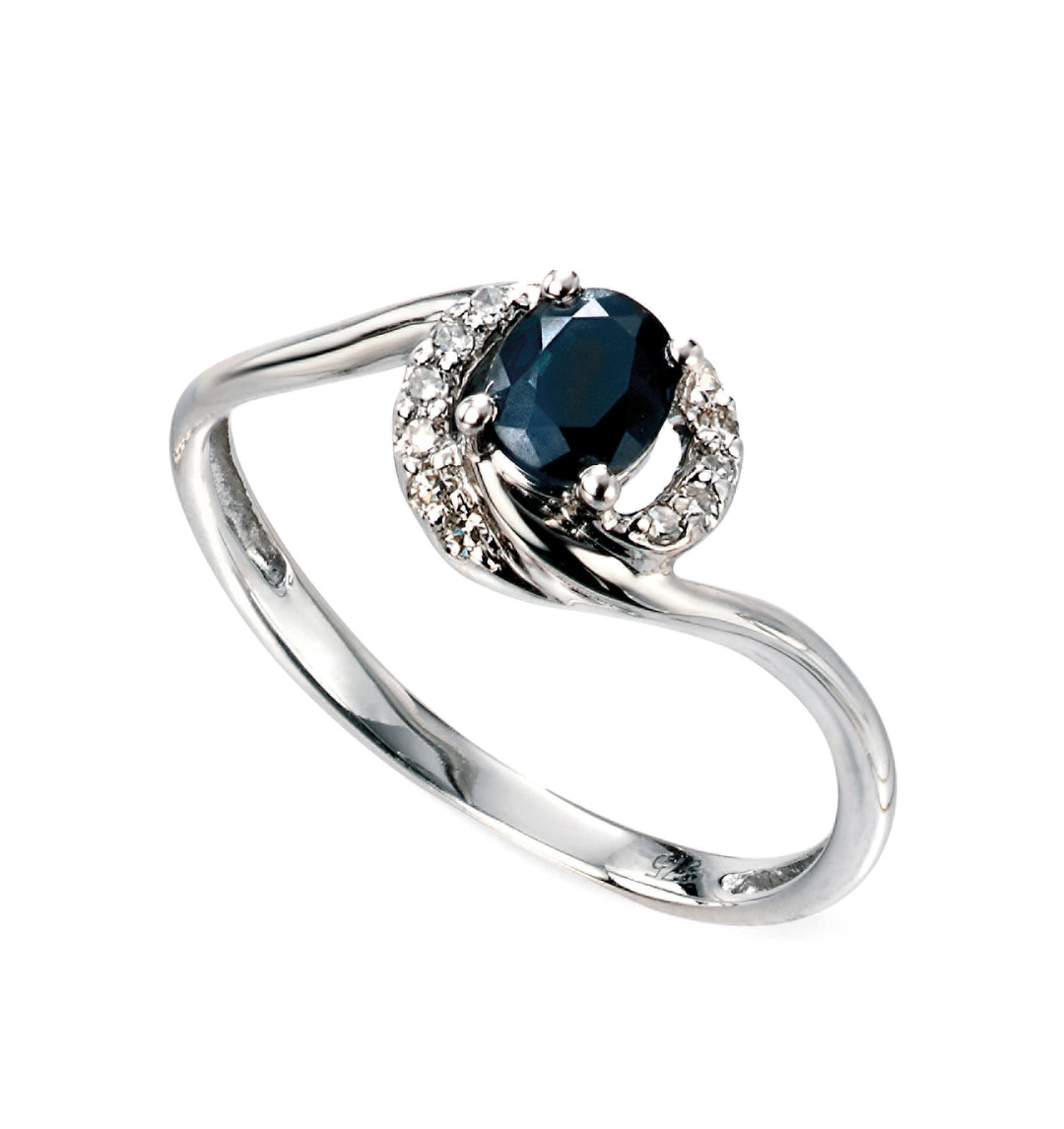 9ct Sapphire and Diamond Ring