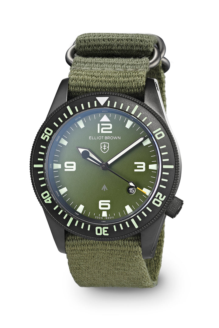 Elliot Brown Holton Professional Green Nato Strap Quartz Watch