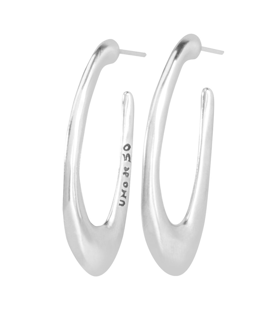 UnoDe50 Silver Long Hoop Earrings