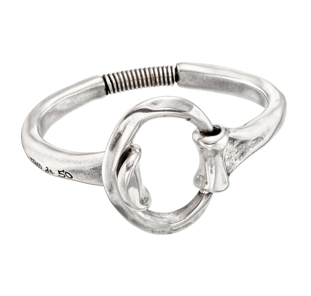 UnoDe50 Silver Two Handed Bangle
