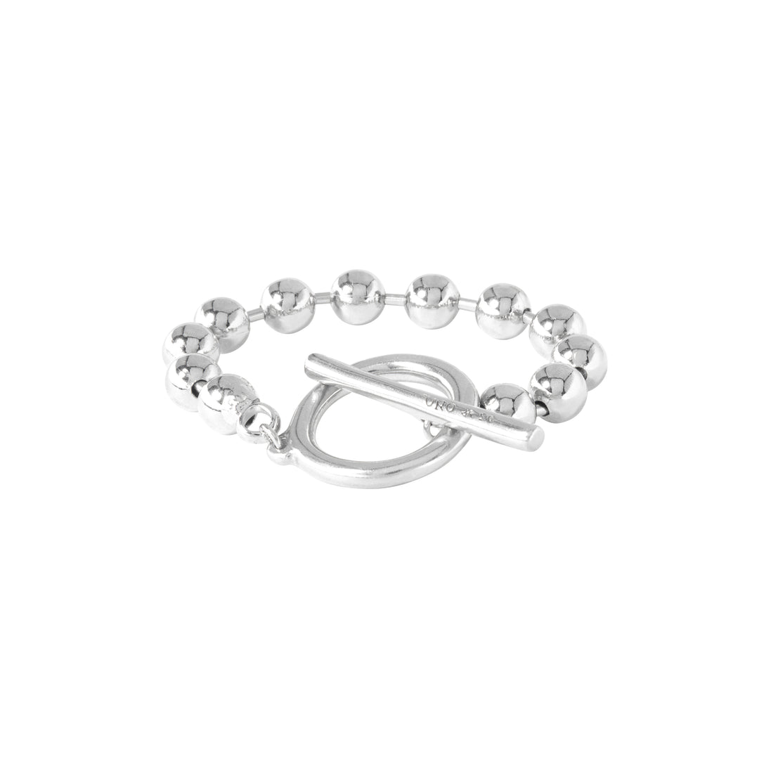 UnoDe50 Silver Ball and T Bar Bracelet