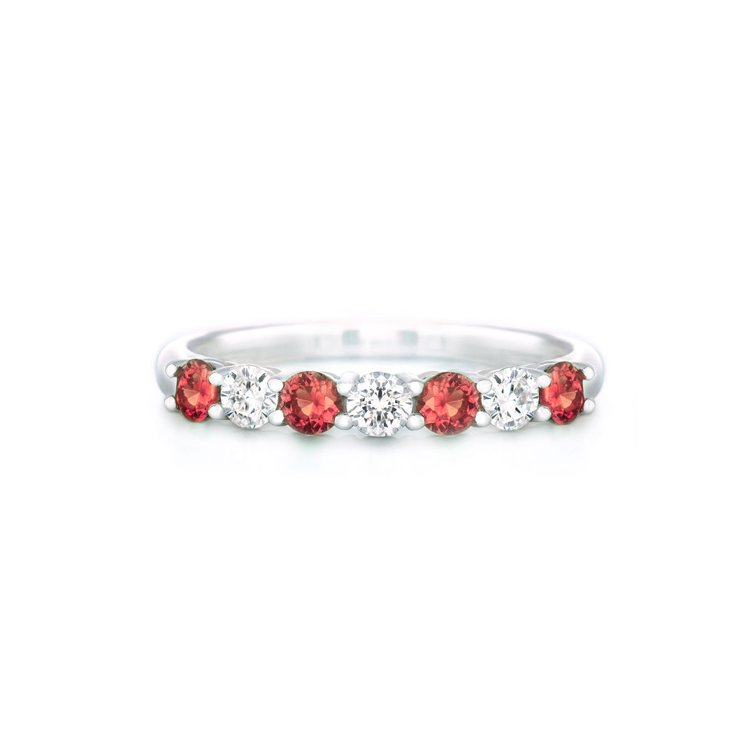 Sterling Silver Red and White CZ Eternity Ring