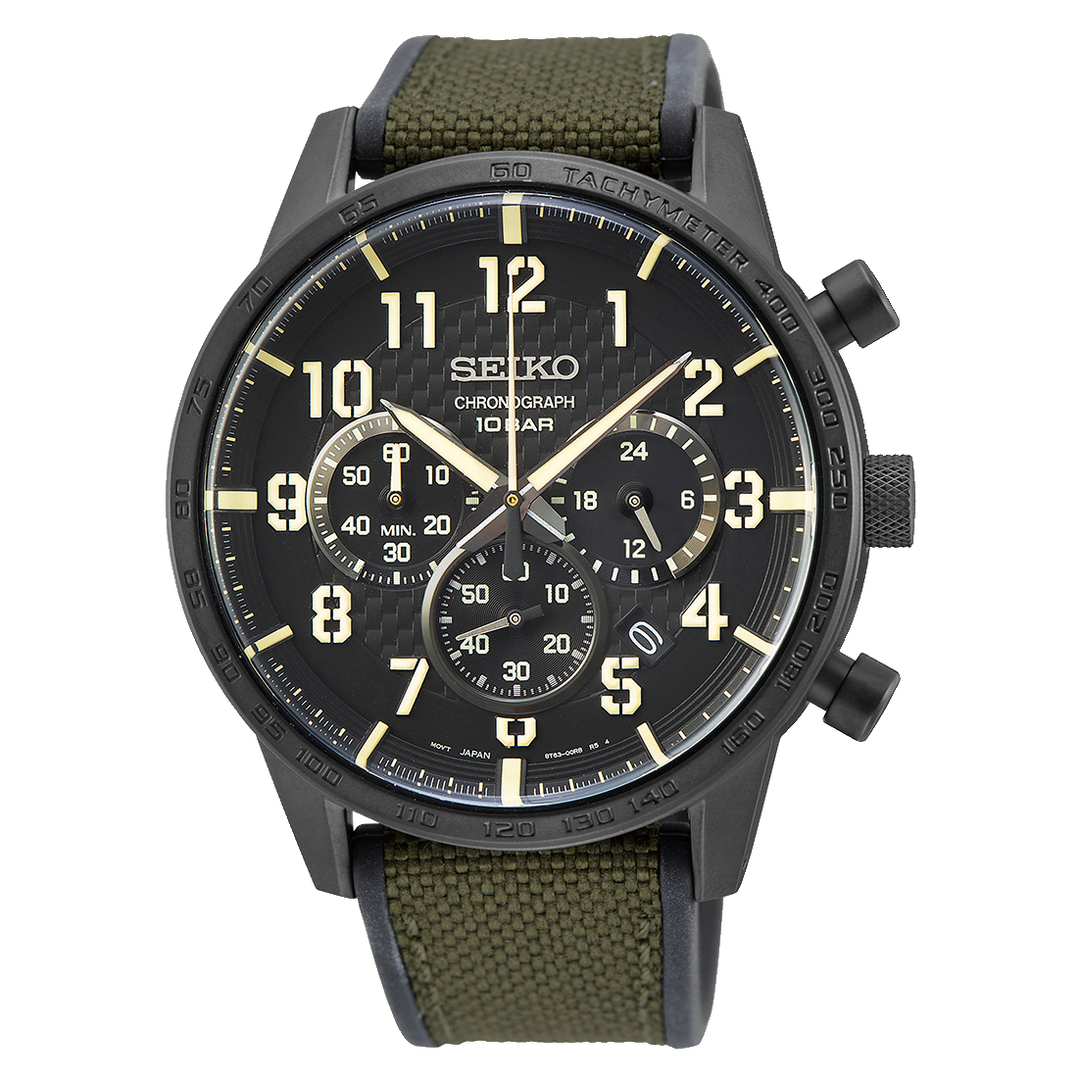 Seiko Chronograph Quartz Military Style Watch