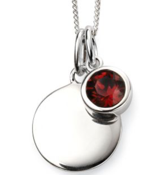 Silver January Birthstone Pendant and Chain