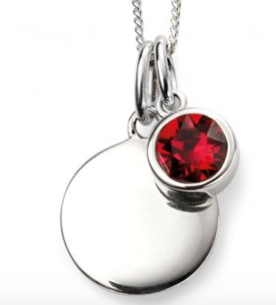 Silver July Birthstone Pendant and Chain