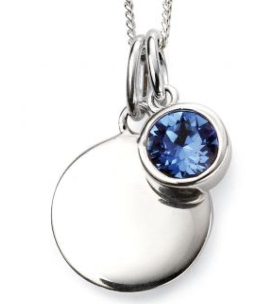 Silver September Birthstone Pendant and Chain