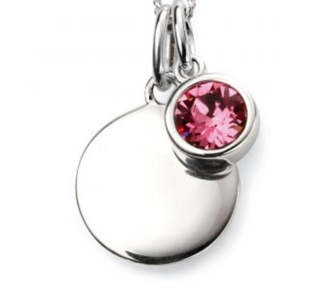 Silver October Birthstone Pendant and Chain