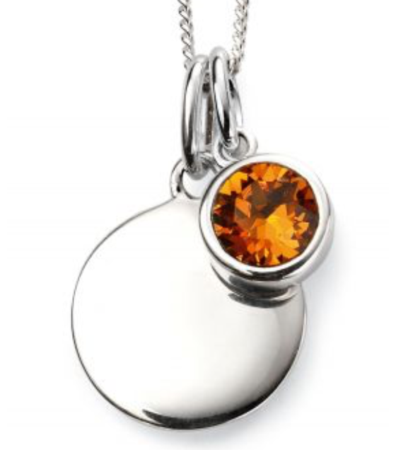 Silver November Birthstone Pendant and Chain