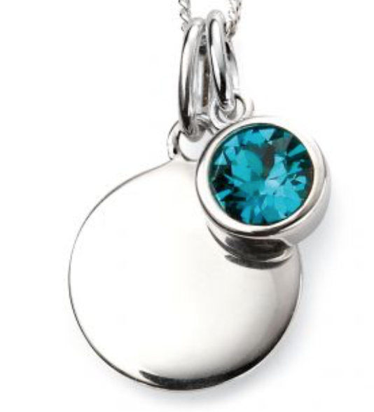 Silver December Birthstone Pendant and Chain