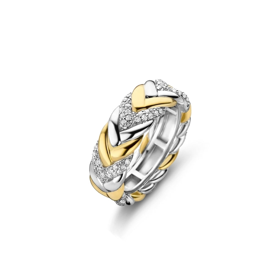 Ti Sento Silver and Gold Plated Ring