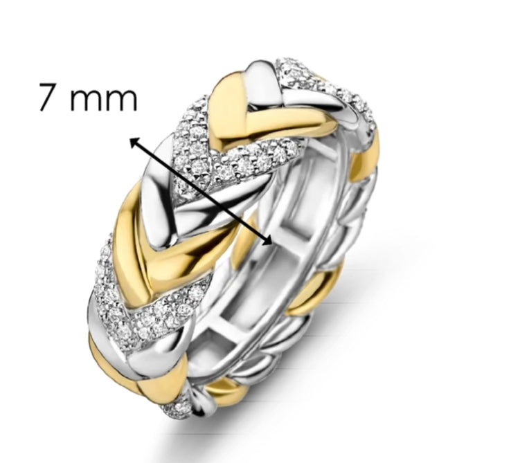 Ti Sento Silver and Gold Plated Ring