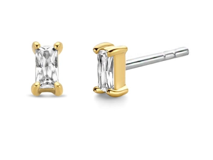 Ti Sento Baguette Cut CZ Studs