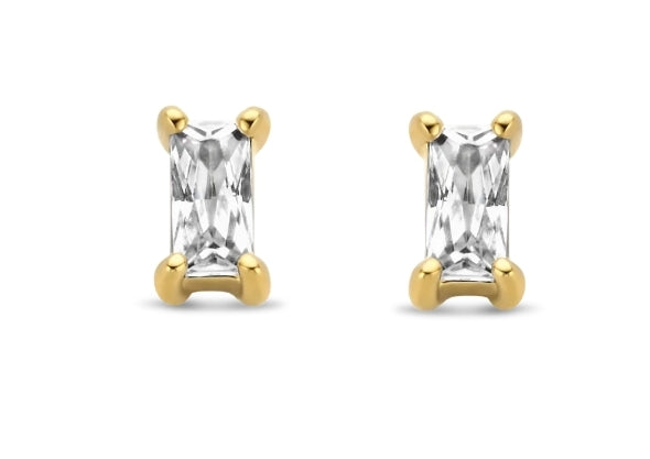 Ti Sento Baguette Cut CZ Studs