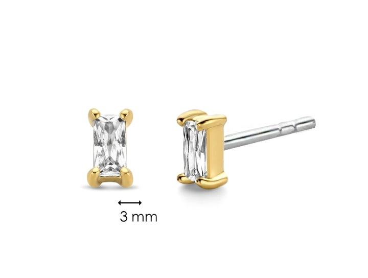 Ti Sento Baguette Cut CZ Studs