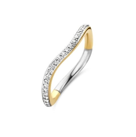 Ti Sento Gold Plated Wave Ring